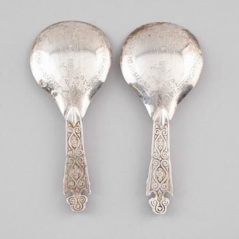 SUPSKEDAR, 1 par, silver, möjligen Holland, 1900-tal. Vikt ca 120 gram.