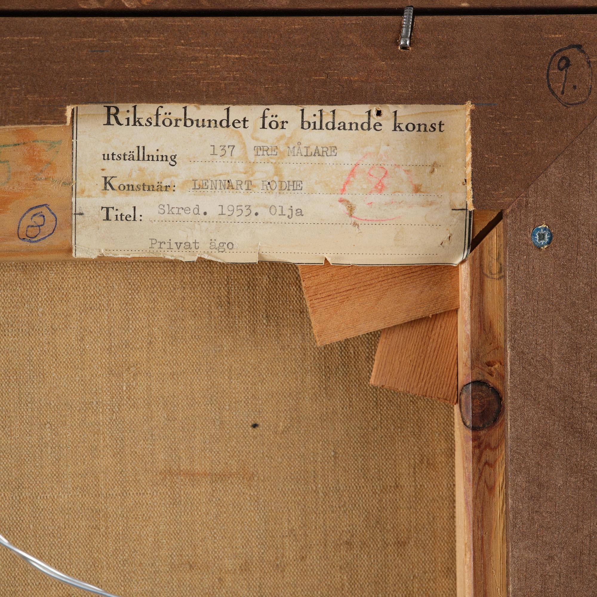 Lennart Rodhe, "Ytan Rämnar - Skred".