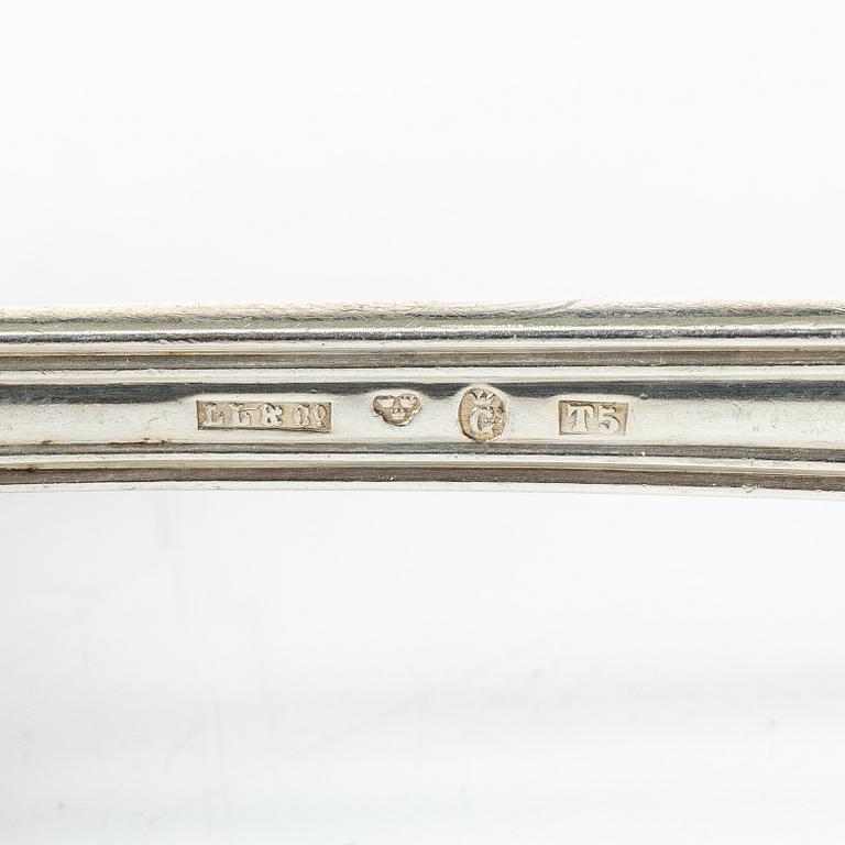 A 30 piece 'Adlerstråhle' silver cutlery service, Lars Larsson, 1873, Stockholm.
