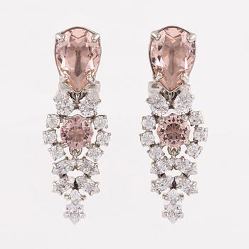 Prada, a pair of clip-on rhinestone and strass earrings.