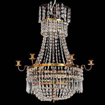 126. A Swedish late Gustavian seven-light chandelier, late 18th century.