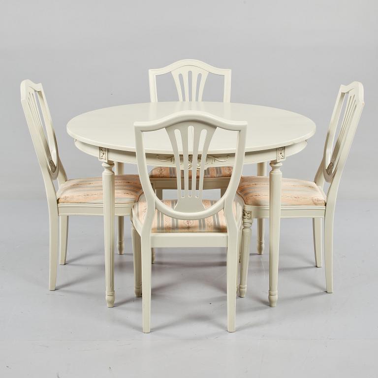 MATGRUPP, 5 delar, gustaviansk stil, 1900-talets andra hälft.