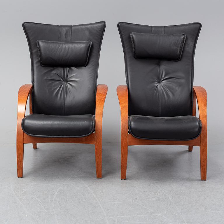 A pair of 'Delta Adventure' leather eay chairs, Brunstad AS, Norway.