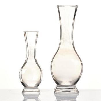 A set of two Chinese Beijing glass vases, Qing dynasty.