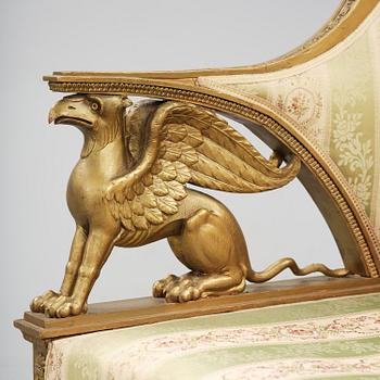 A late Gustavian sofa attributed to E. Ståhl (master in Stockholm 1794-1820).