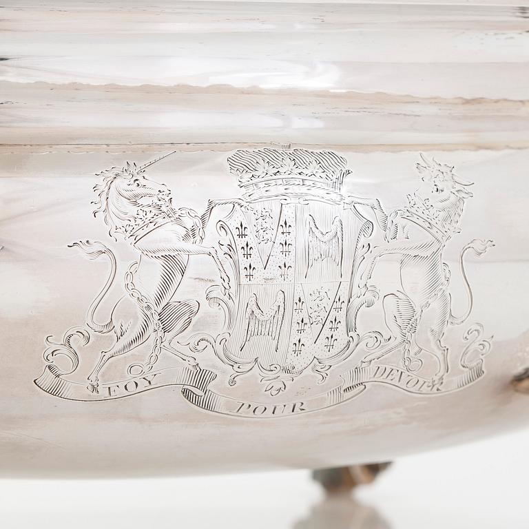 A mid-18th-century sterling silver tureen, mark of Peter Archambo II and Peter Meure, London 1753.