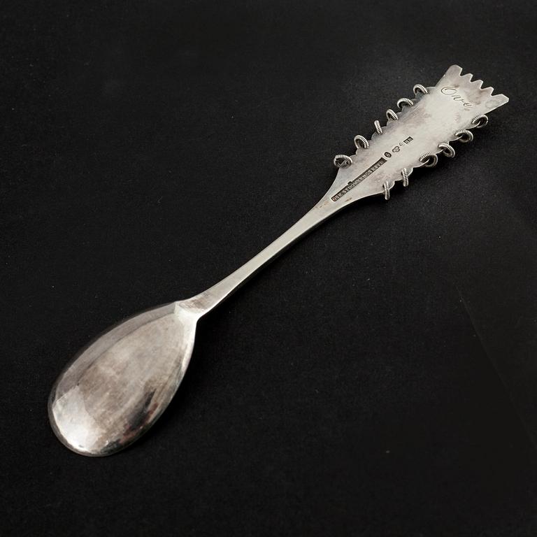 Seventeen silver spoons, mostly model "Tornedal", Oskar Strömbergs efterträdare, Haparanda, around the mid 20th century.