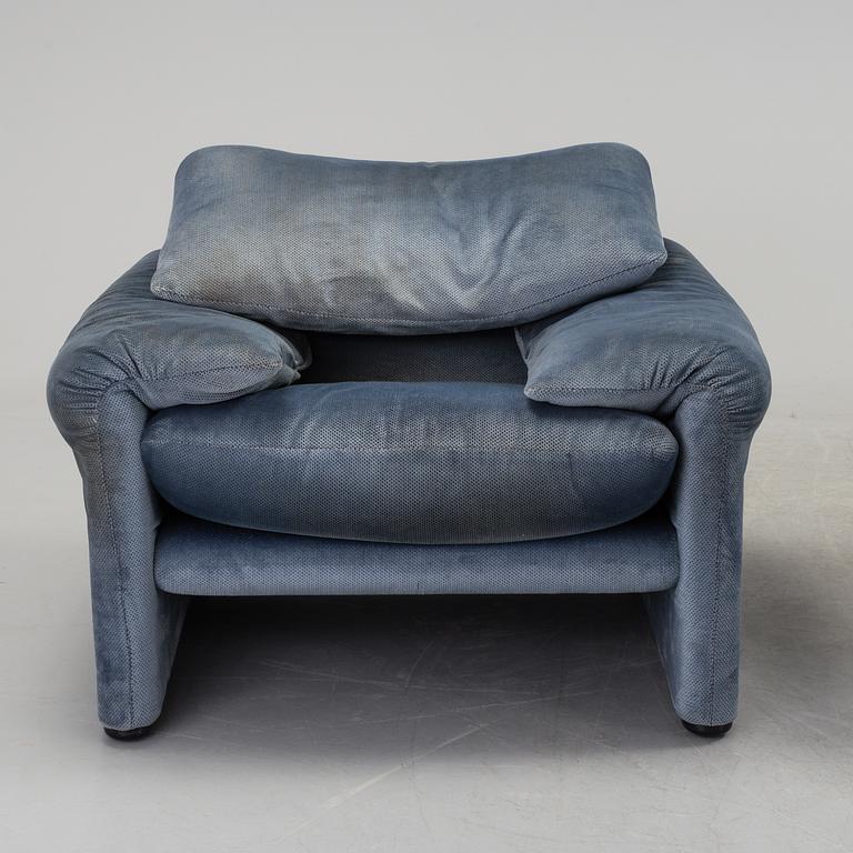 A "Maralunga" sofa and armchair by Vico Magistretti for Cassina Italy.