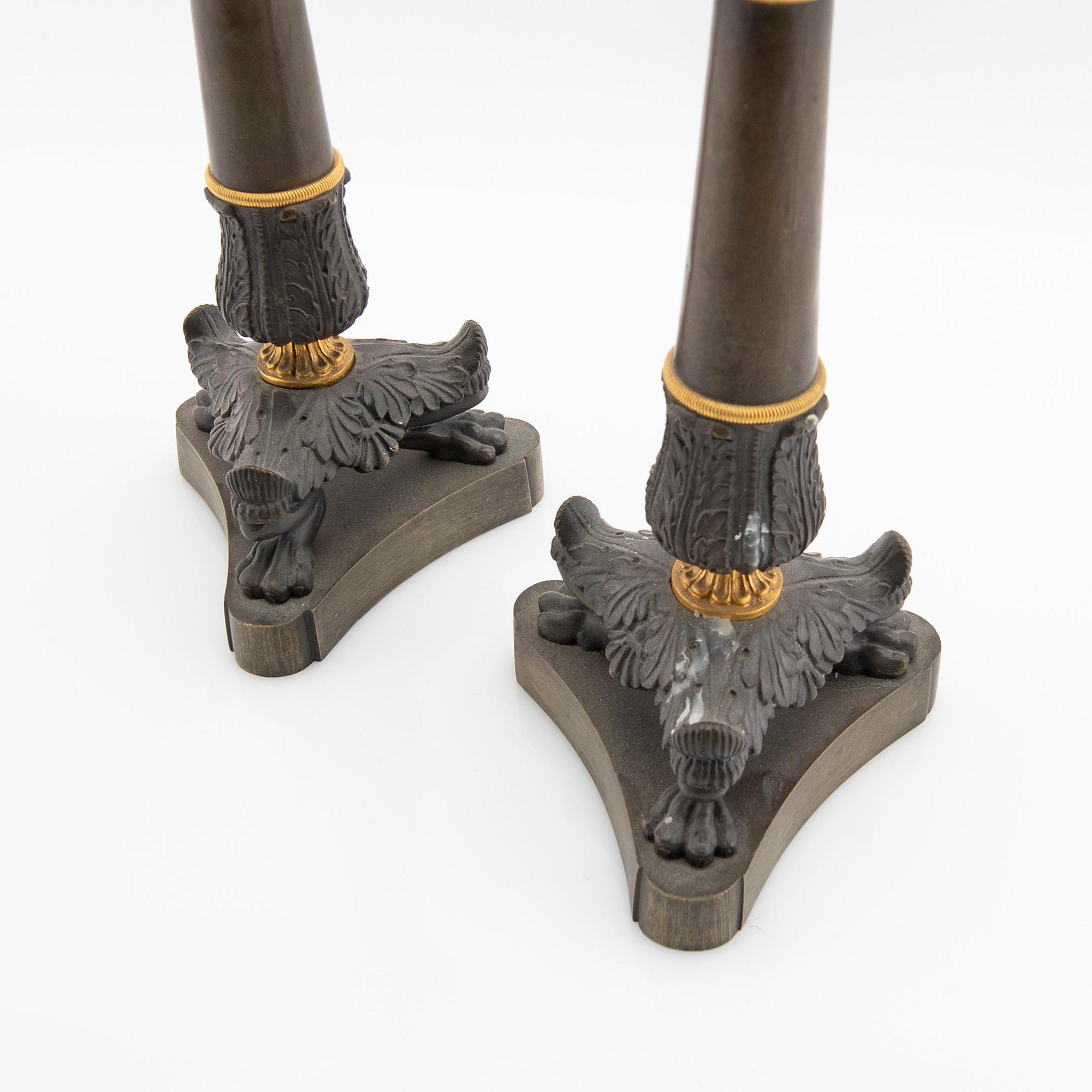 Candelabras a pair, late Empire, France first half / mid 19th century.