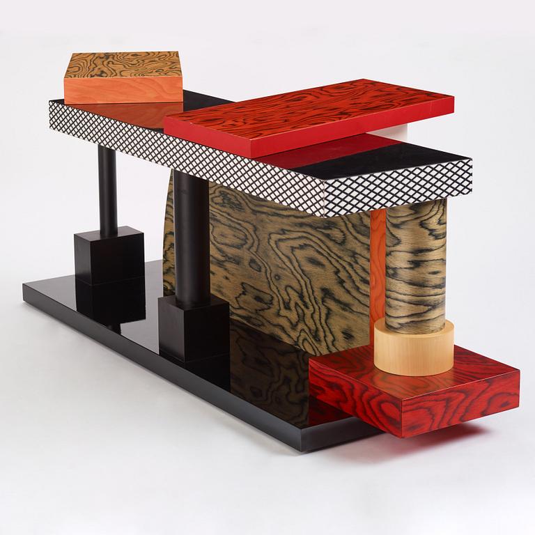 Ettore Sottsass, a "Tartar" console, Memphis, Italy, post 1985.