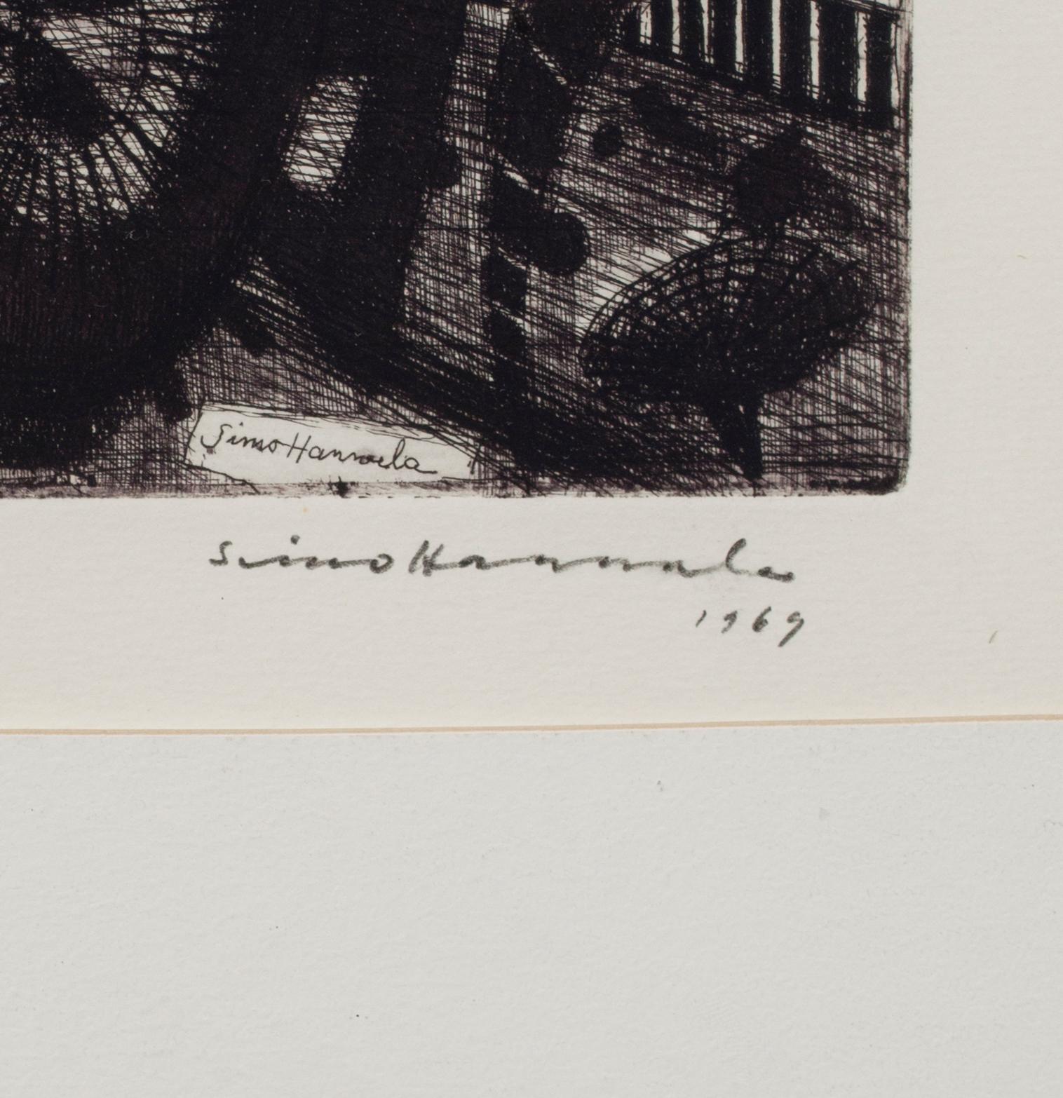 SIMO HANNULA, etsning, signerad, daterad 1969, numrerad 5/40 Tirée par l'artiste.
