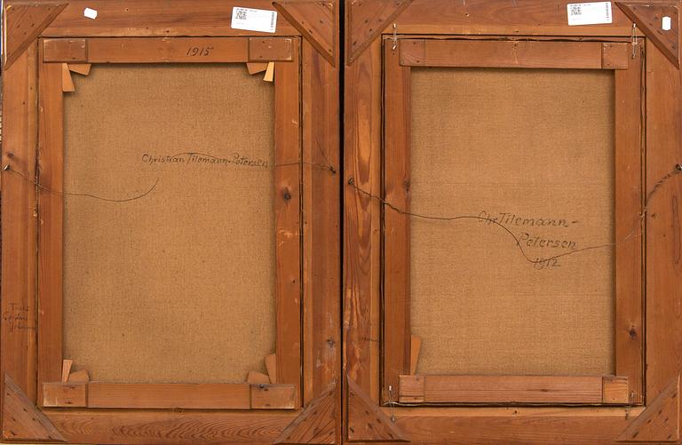 Christian Tilemann-Petersen, a set of two signed oil on canvas.