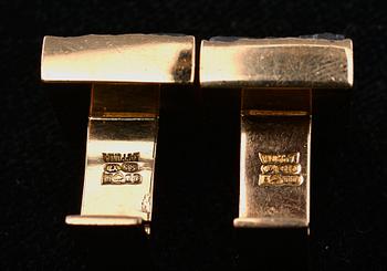 Björn Weckström, A PAIR OF CUFFLINKS, gold 14K with spectrolite, "Antarctis", Lapponia 1976. Weight 15,9 g.