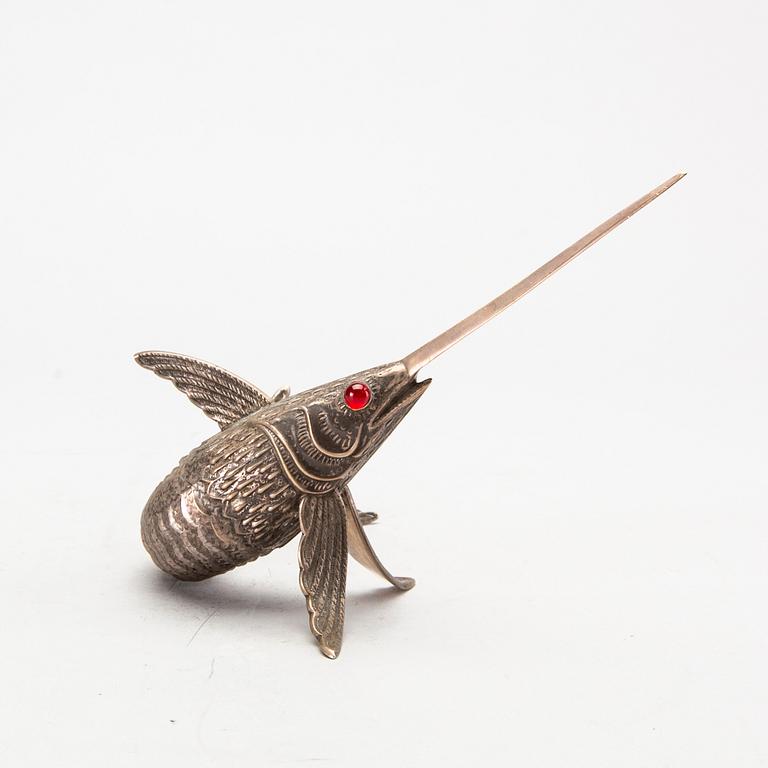 A mid 20th century Spanish silver sword fish.