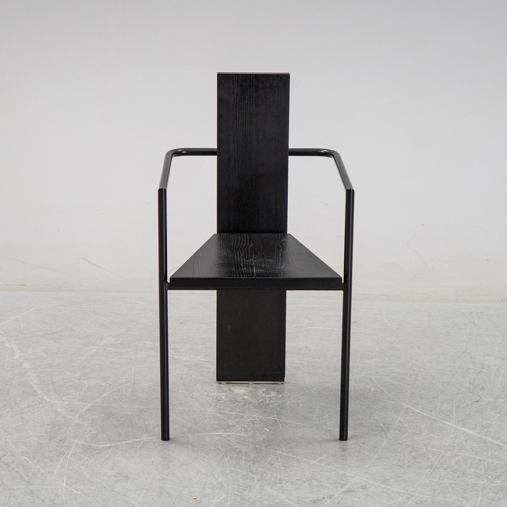 A 'Concrete' armchair by Jonas Bohlin for Källemo, designed 1980.