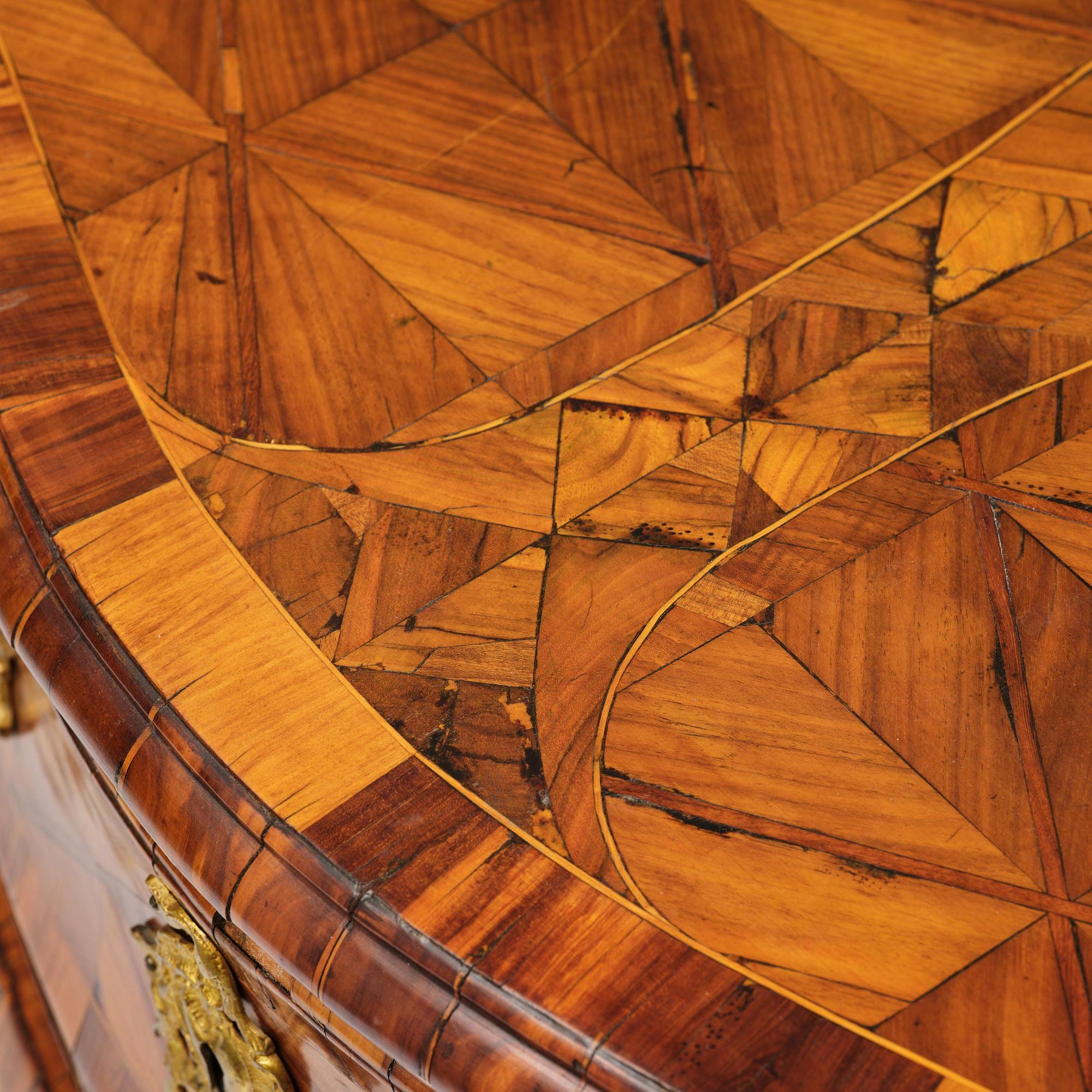 A Swedish parquetry rococo commode, Stockholm, later part 18th century.