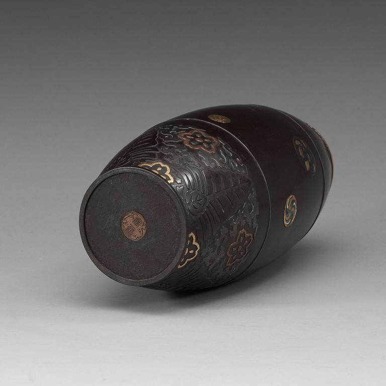 A Japanese vase, circa 1900. Marked at base.