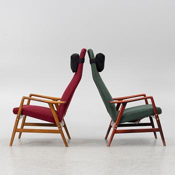 Alf Svensson, Armchairs, 2 pcs, "Contour", Ljungs Industrier, second half of the 20th century.