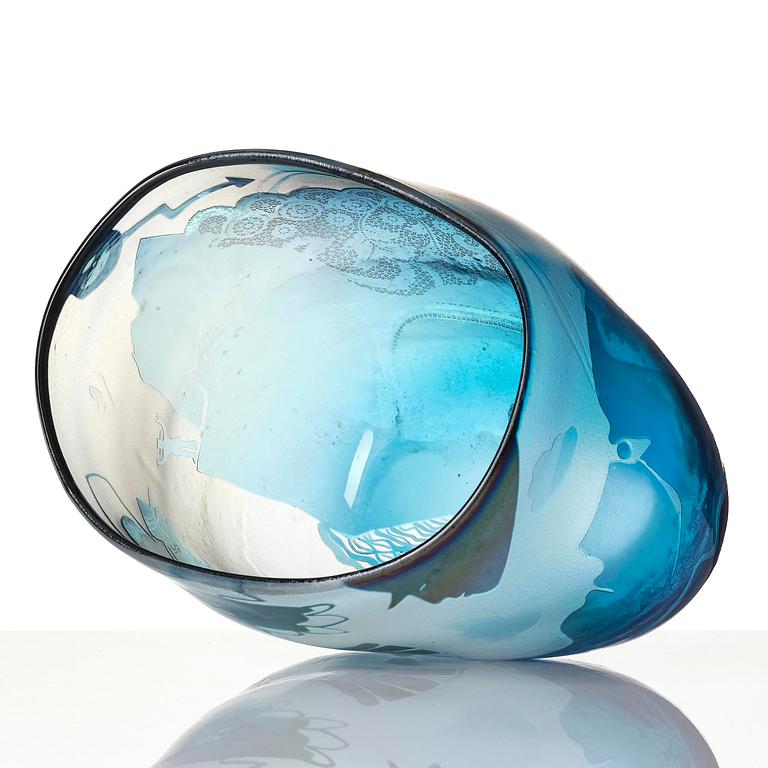 Bertil Vallien, a unique glass vase, Kosta.