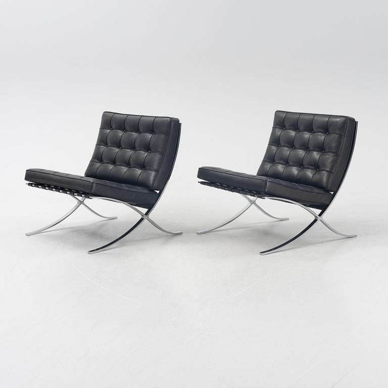 Ludwig Mies van der Rohe, a pair of 'Barcelona' lounge chairs, Knoll.