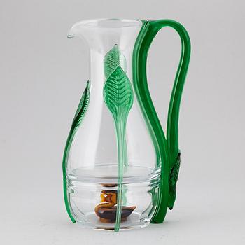 A Kosta Boda glass ewer by Ernst Billgren, late 20th Century.