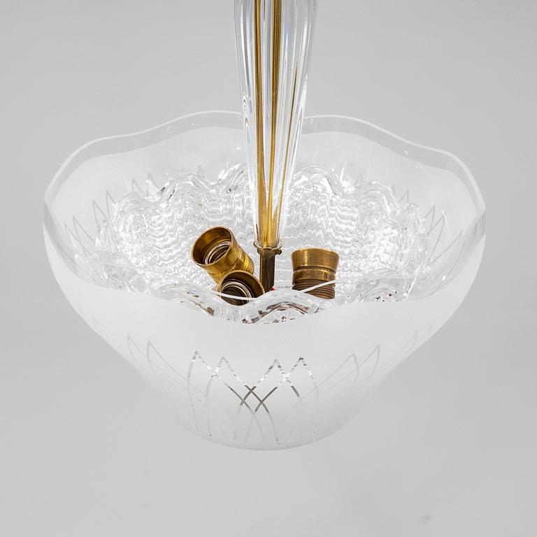 Ceiling lamp, probably Orrefors Swedish Grace, first half of the 20th century.
