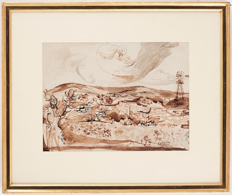 John Minton, Landscape with a waterpump.