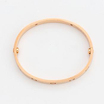 Cartier armband "Love" 18K roséguld med fyra runda briljantslipade diamanter.
