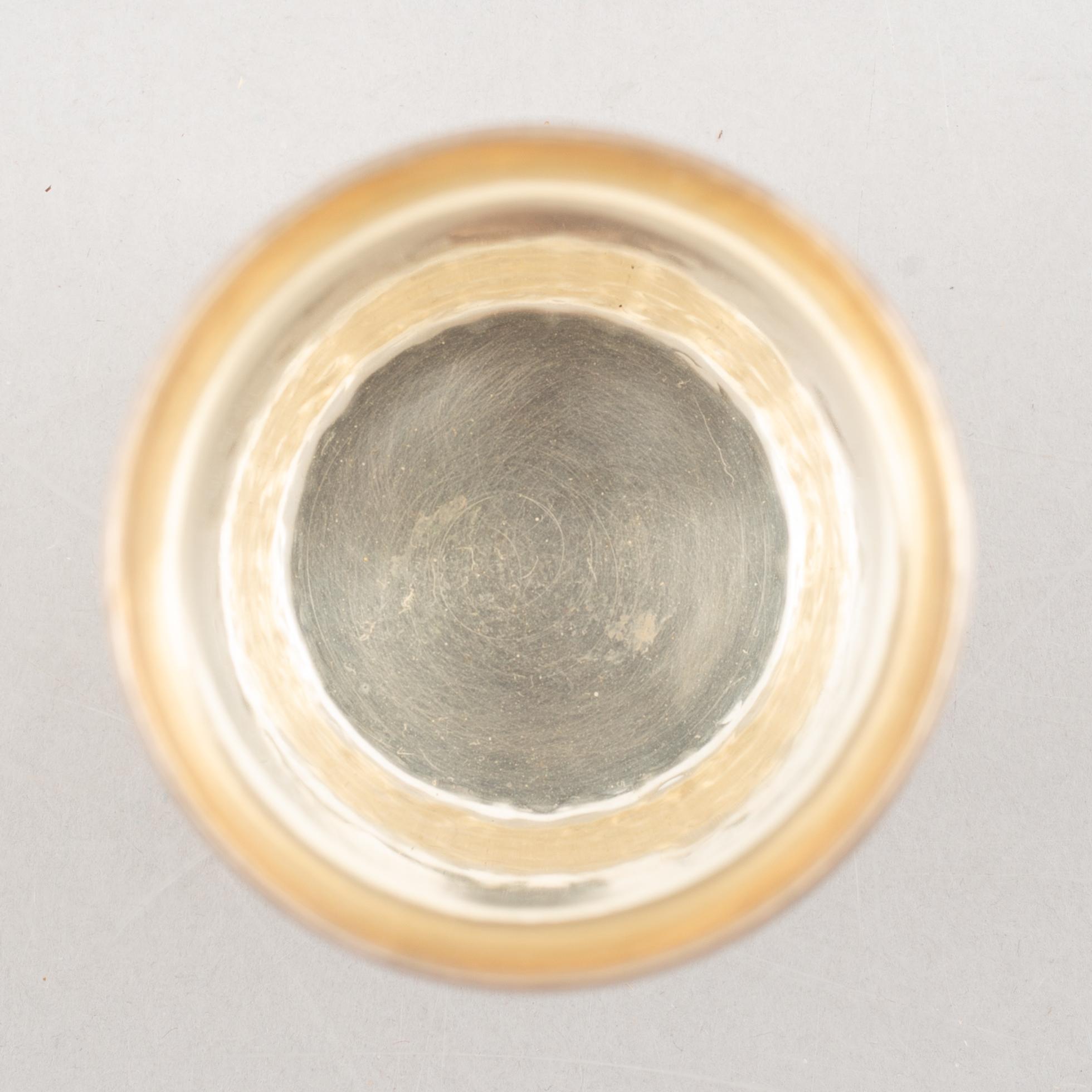 Bägare, 5 st (4+1), silver, bl.a. Einar Telander, Stockholm 1991 samt tumlare, silver, Claës Giertta, Stockholm 1986.