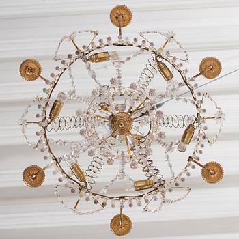 A Gustavian six-light chandelier, late 18th century.