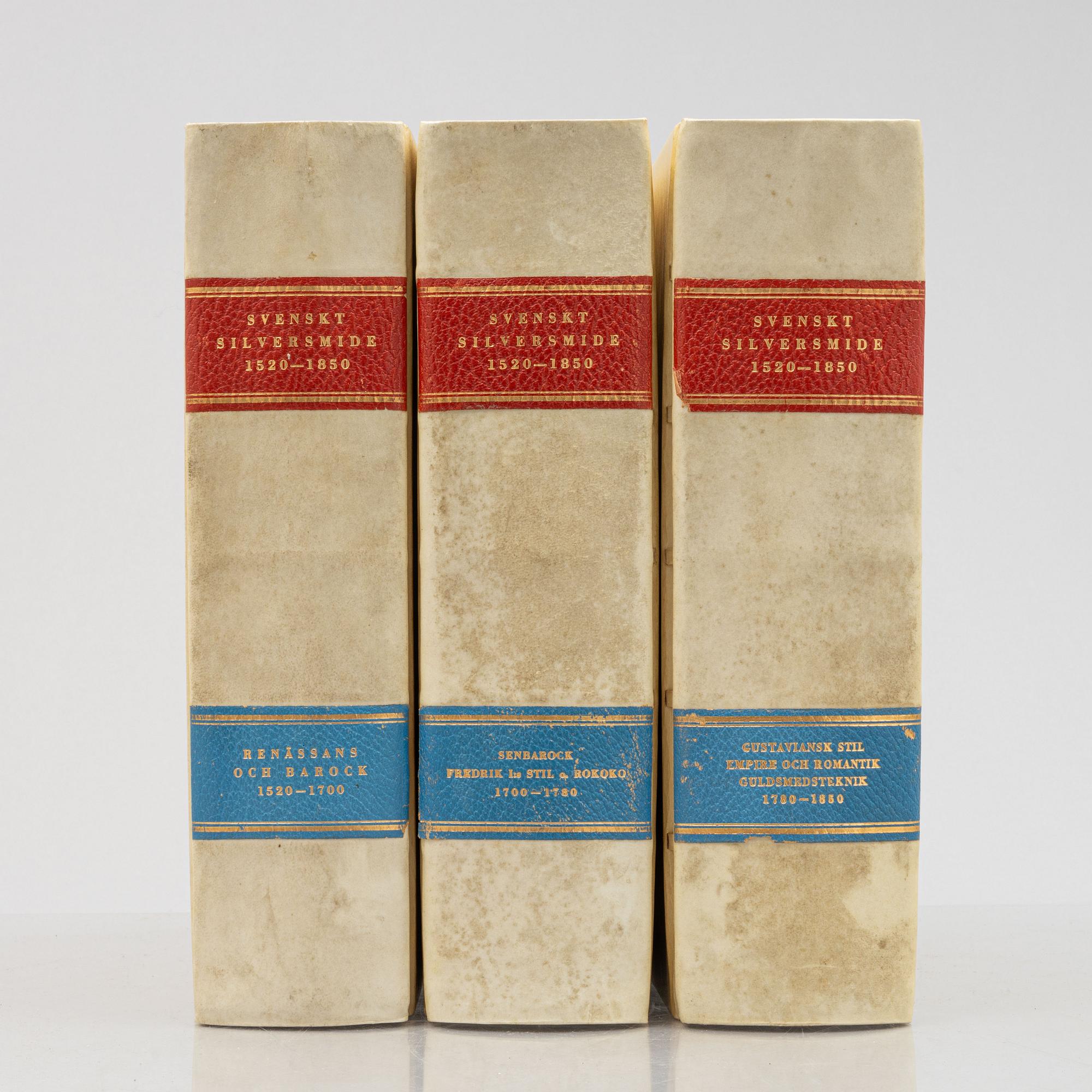 Three books, the standard reference works on Swedish silver, Hernmarck et al., Stockholm 1941-45.