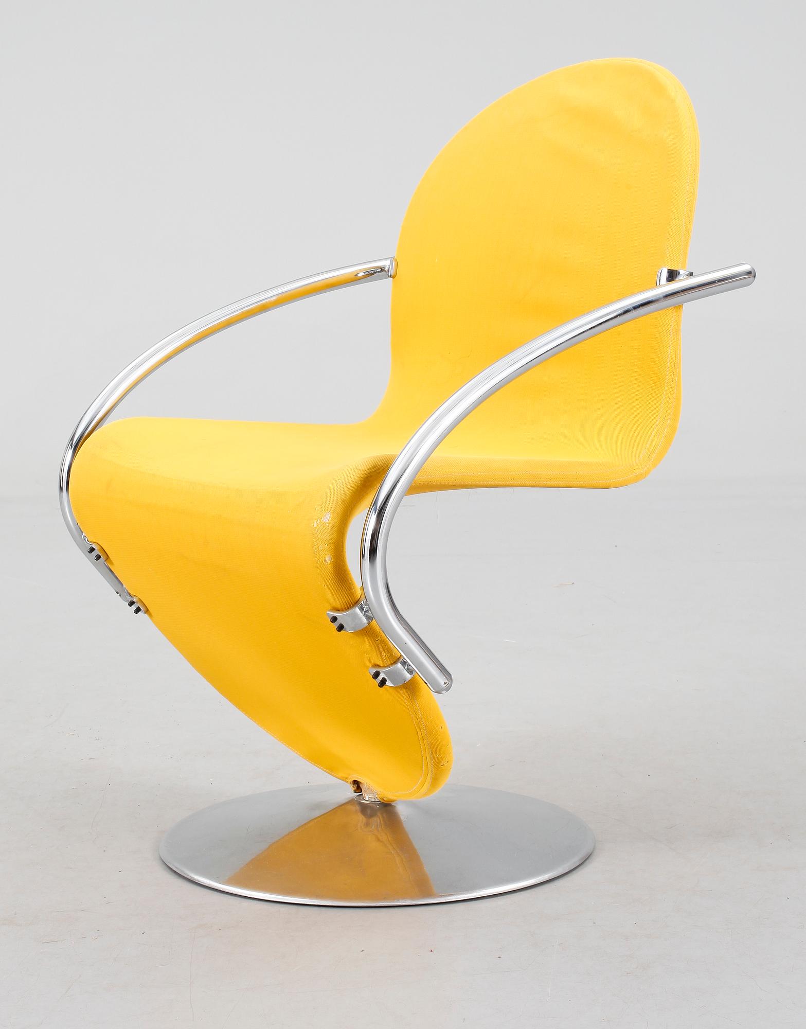 KARMSTOL, ur "System 1-2-3"-serien, Verner Panton, Fritz Hansen, 1970/1980-tal.