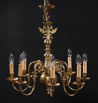 LJUSKRONA, mässing. Barockstil. H 64.