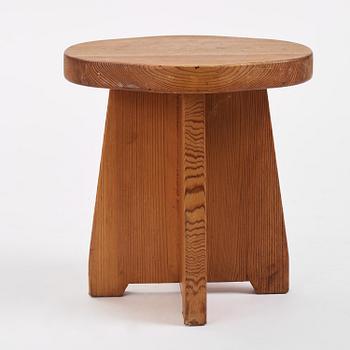 David Rosén, a stained pine "Berga" stool, Nordiska Kompaniet, Sweden, 1940s.