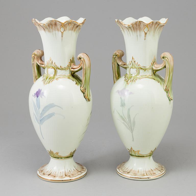 A pair of late 19th century porcelain vases.