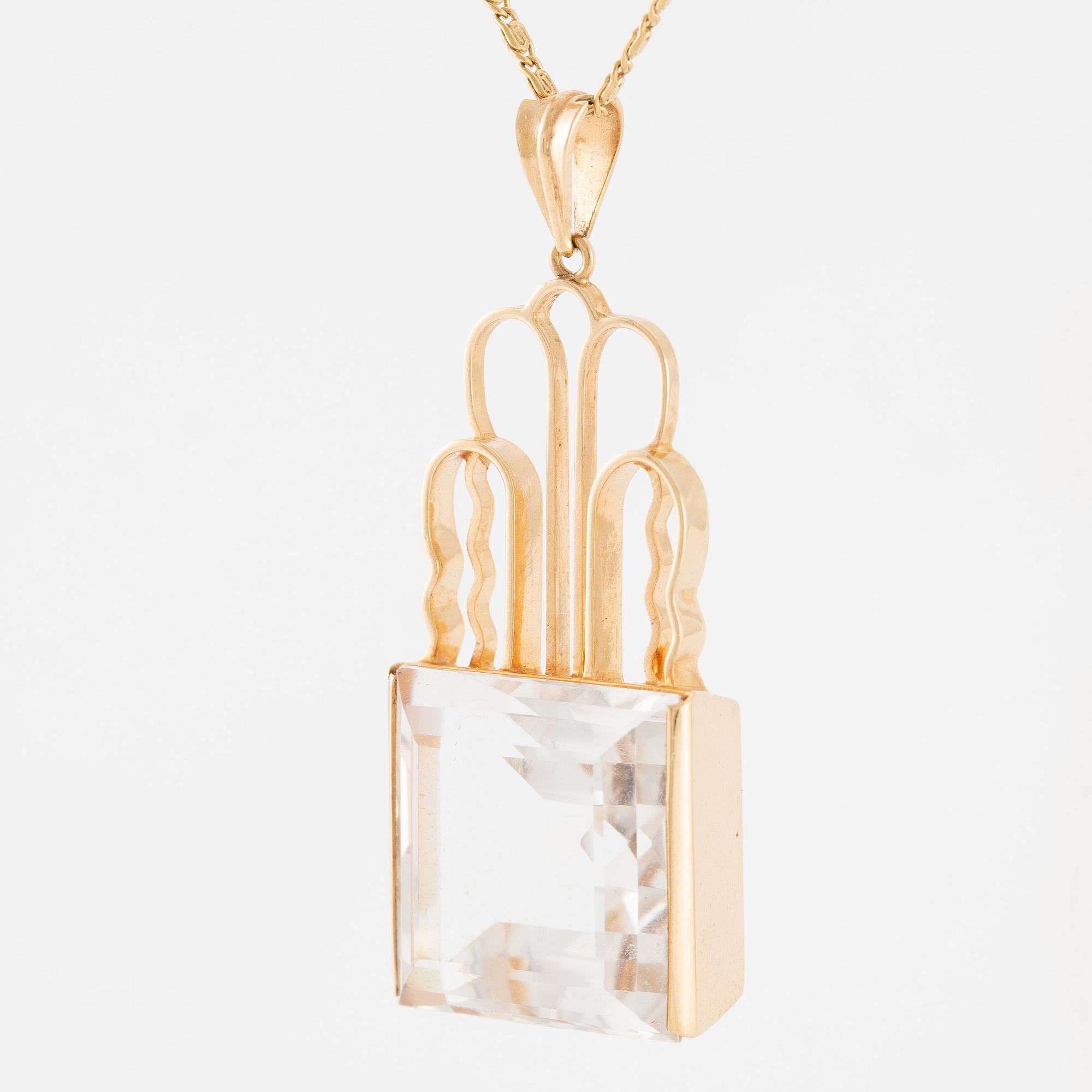 Ateljé Stigbert, Engelbert, collier 18K guld med bergkristall.