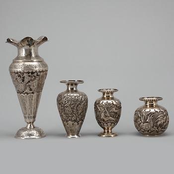 PARTI SILVER, 8 delar, Persien, 1800-/1900-tal, vikt ca 673 gram.