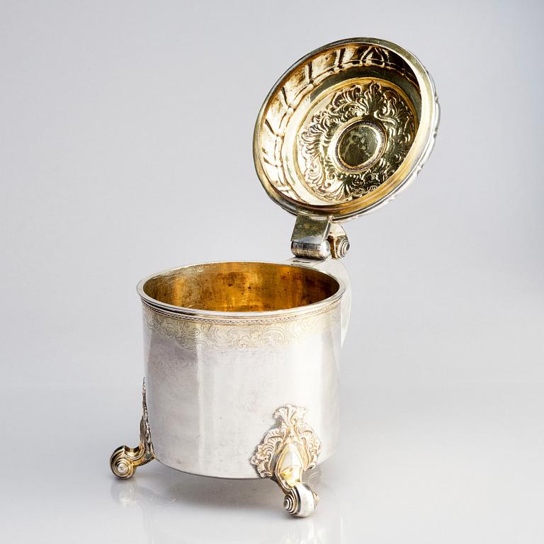 A Swedish 18th century parcel-gilt silver tankard, marks of Bengt Biörn, Västeras 1748.