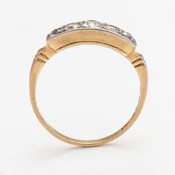 Georg Buchert, An 18K gold ring with old-cut diamonds ca. 0.34 ct in total. Helsinki 1951.