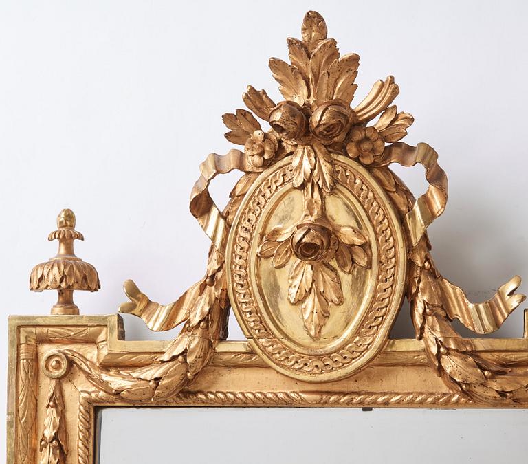 SPEGEL, av Per Westin (bildhuggare och spegelmakare i Stockholm från 1776). Gustaviansk.