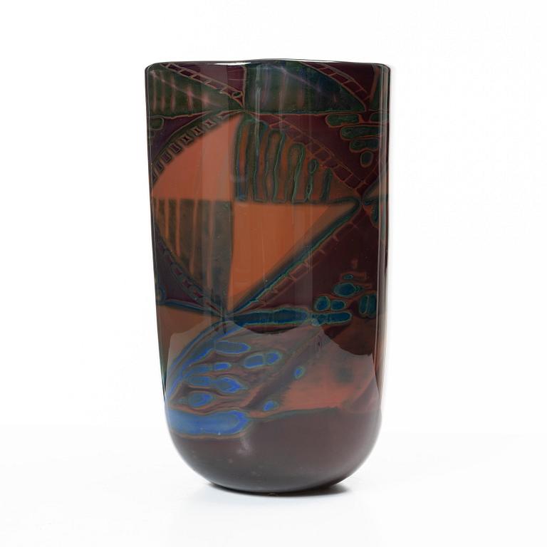 Eva Englund, vase, graal, Orrefors 1990.