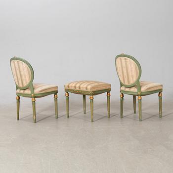 Salon group, 7 dlrs Gustavian style, first half of the 20th century.