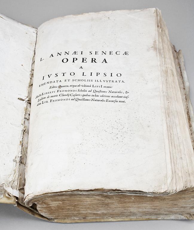 BOK, "L Annaei Senecae Philosophi Opera", Antwerpen troligen 1652.