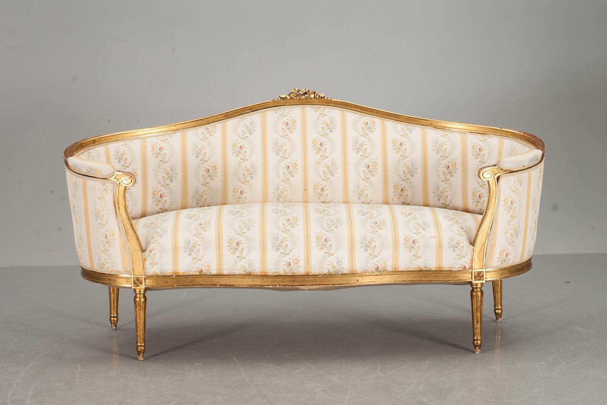 SOFFA, sk badkarsmodell, gustaviansk stil, omkring 1900.