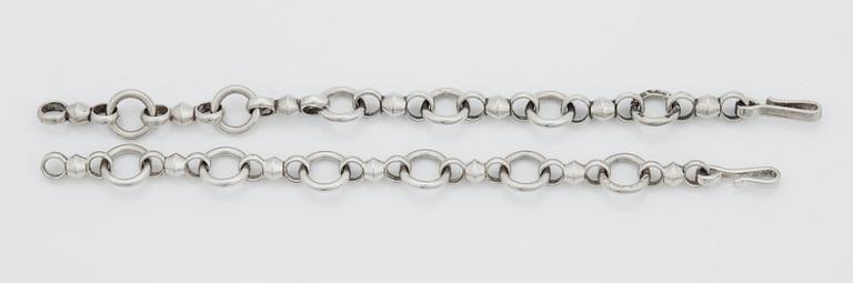 Wiwen Nilsson, armband, 2 stycken "gürtel", Lund 1949, -61, sterling.