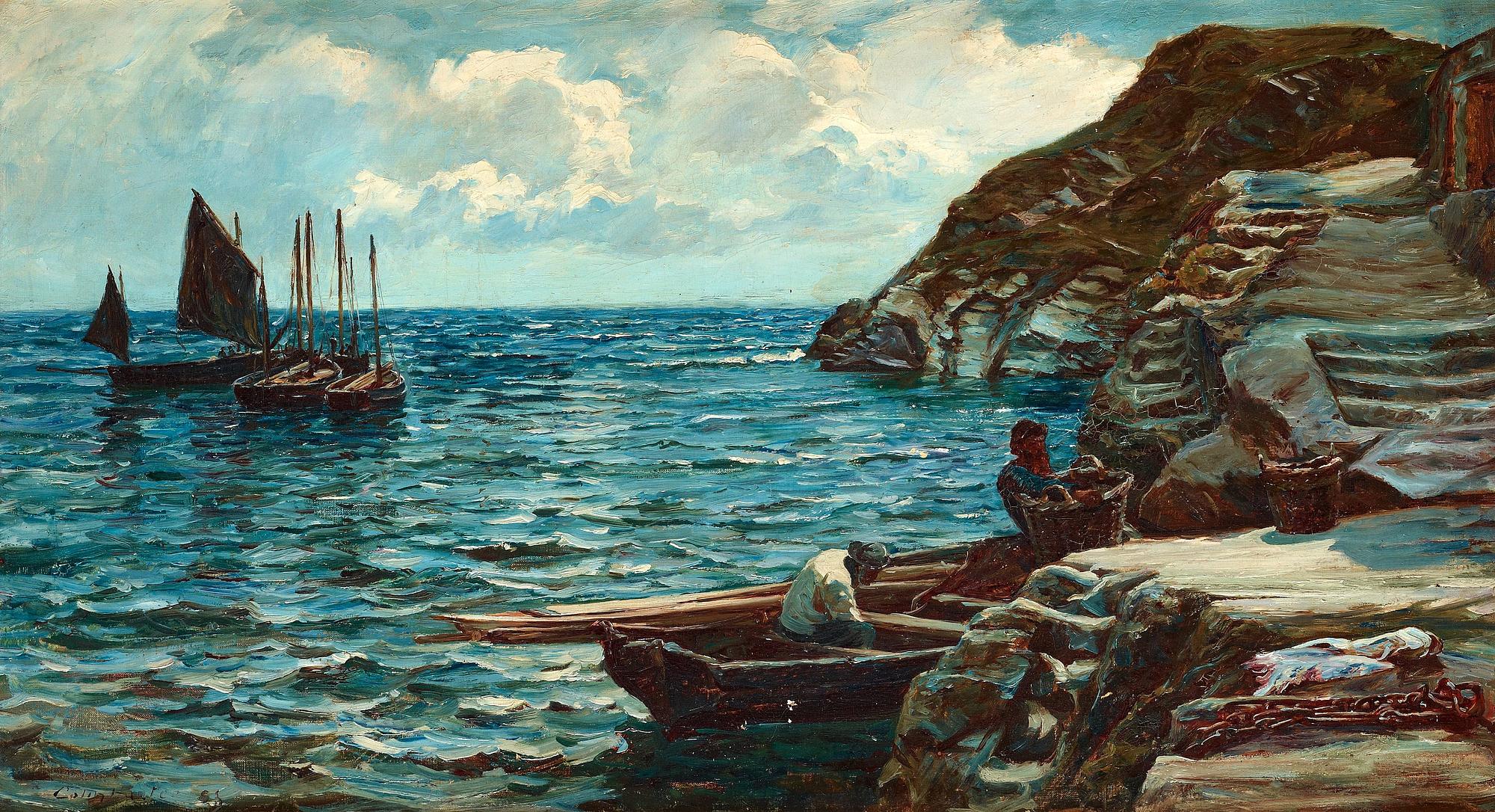 Colin Hunter, COLIN HUNTER. Oil on canvas. Sign Colin Hunter and dated -83.