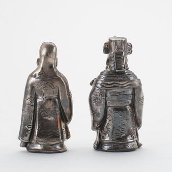 FIGURINER, ett par, silver, orientaliska.