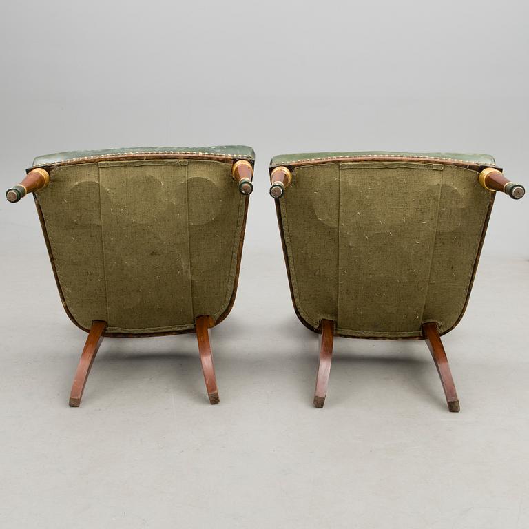 A PAIR OF RUSSIAN ARMCHAIRS LATE 20TH CENTURY.