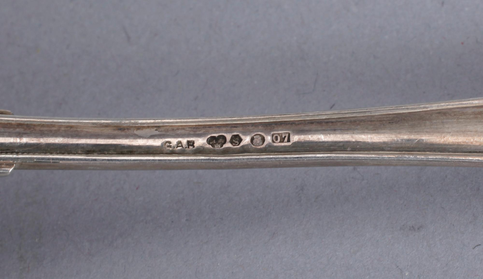 PARTI SILVER, 5 delar, bl.a Carl Fredrik Widmark, Köping, 1889. Total vikt ca 276 gram.