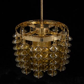 Hans-Agne Jakobsson, a brass and glass 'Estrella' ceiling light, Markaryd.